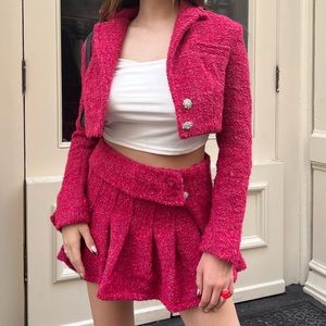 Danielle Guizion Pink Tweed Set